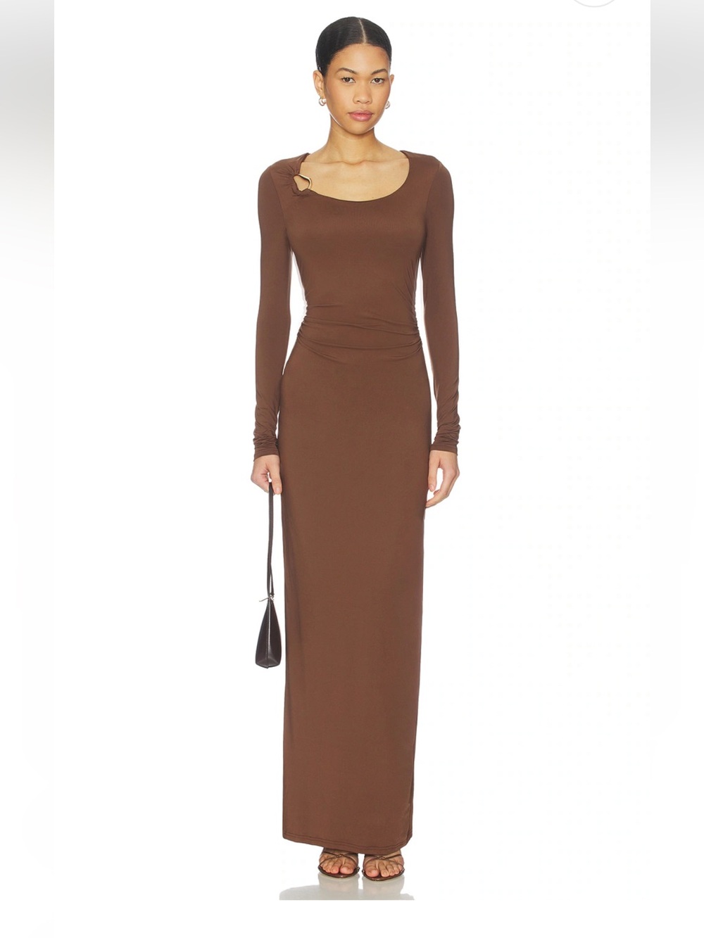 Ashley Scoop Neck Maxi Dress in Mocha Size M